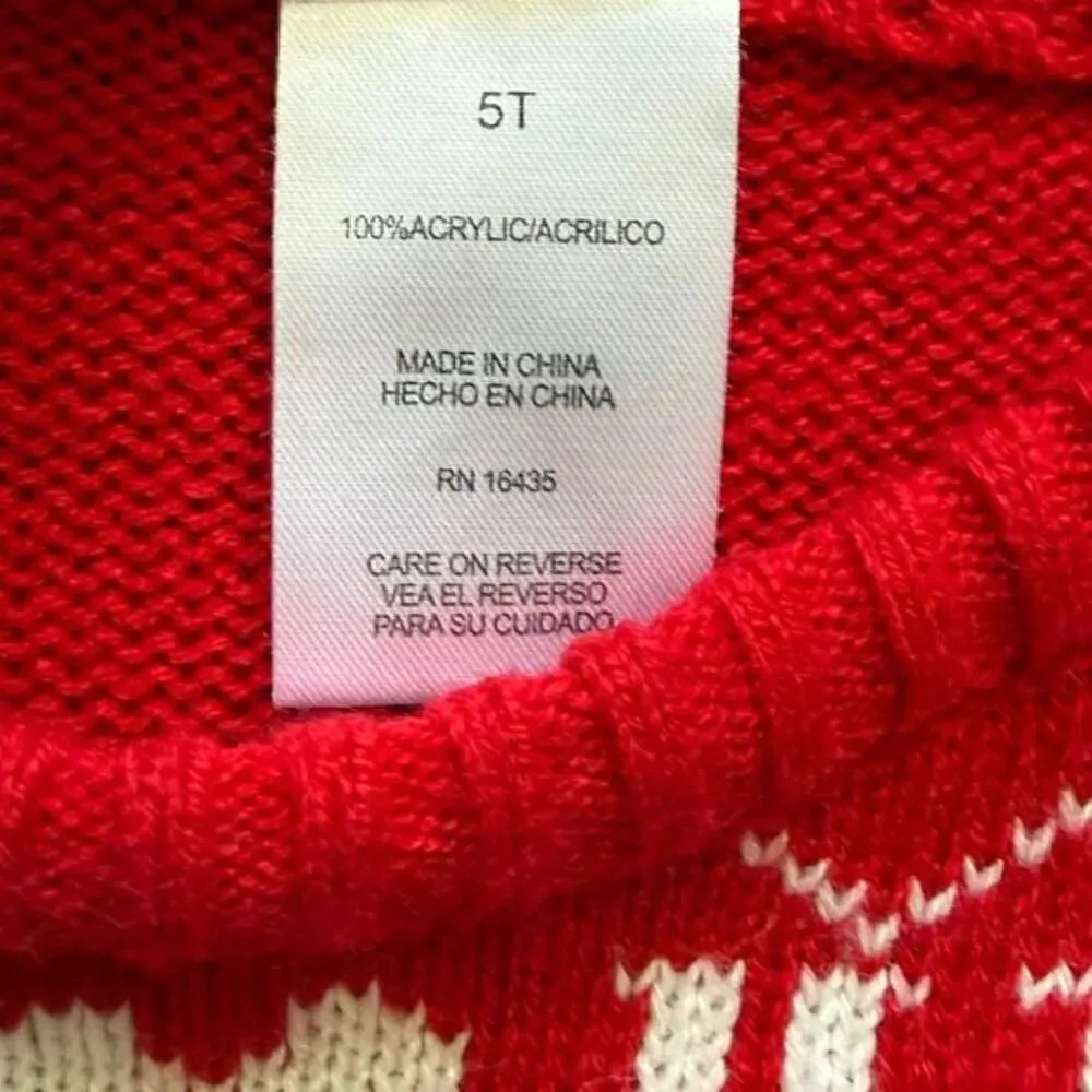Disney Mickey Minnie Christmas Sweater Size 5T Red Holiday Fair‎ Isle Winter
